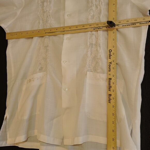 Red Horse Mens Button Up Shirt White Size Large Polyester Blend Pockets Design - Picture 3 of 12